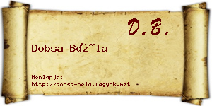 Dobsa Béla névjegykártya
