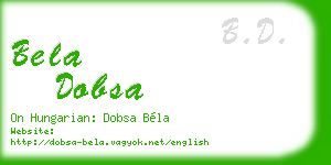 bela dobsa business card